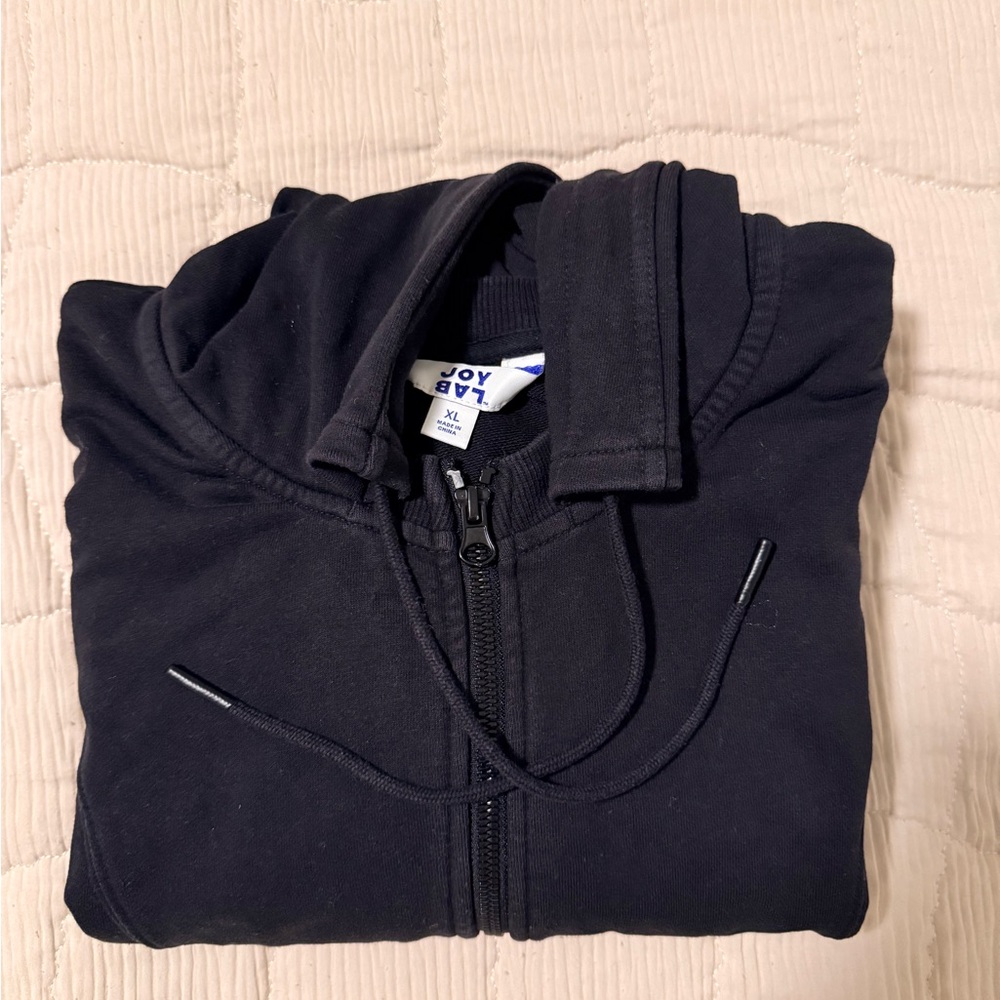 81. Navy Zip-Up Sweater for Men